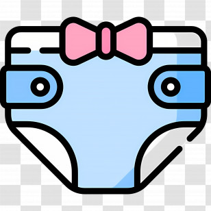 Diaper - Blue Baby Diaper With Pink Bow Transparent PNG