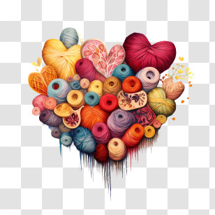I Love Yarn Day - Heart Shaped Yarn Collection Transparent PNG
