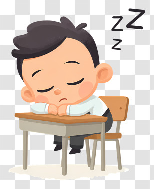 Boy Sleeping On School Desk - Sleeping Student At Desk Transparent PNG