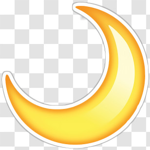 Emoji - Yellow Crescent Moon Cartoon Illustration Transparent PNG
