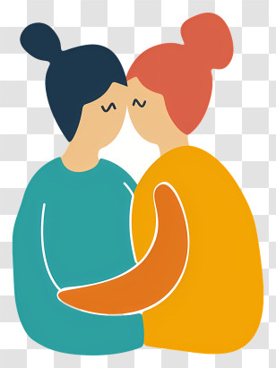 Best Friends - Two People Hugging With Affection Transparent PNG