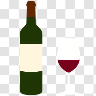 Red Wine - Bottle And Glass Of Red Wine Transparent PNG