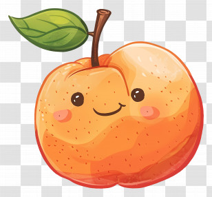 Peach - Cute Peach Illustration With A Smile Transparent PNG