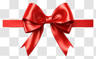 Red Ribbon - Red Decorative Bow For Gift Presentation Transparent PNG