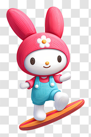 My Melody Surfing - Surfing Bunny On A Board Transparent PNG