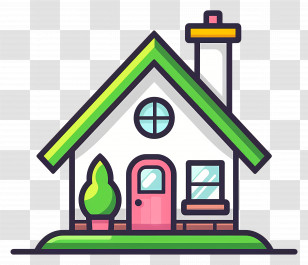 House Logo - Small Cute Doodle House Transparent PNG