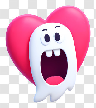 Cartoon Ghost Heart - Funny Ghost With Heart Cartoon Transparent PNG