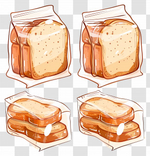 Plastic Bread Packaging - Bread Loaves In Plastic Bags Transparent PNG
