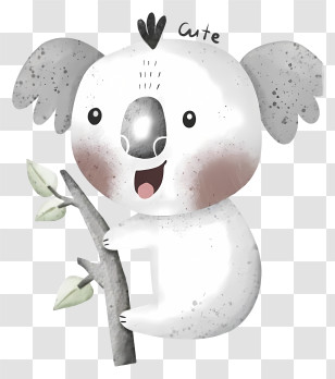 Koala Emoji - Cute Koala Cartoon Illustration Transparent PNG