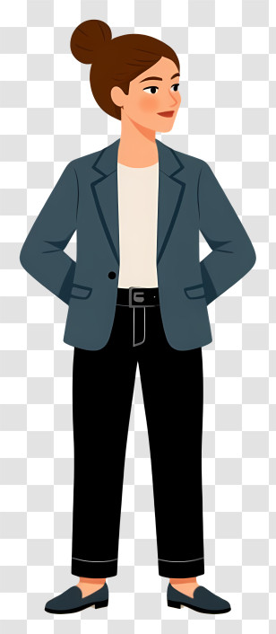 Woman Full Body - Woman In Blazer Standing Transparent PNG