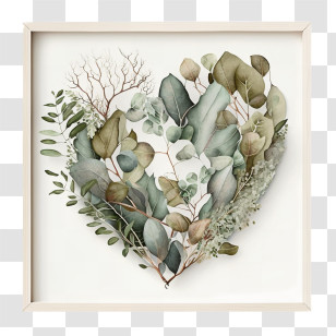 Eucalyptus Heart
 - Heart-shaped Botanical Art Transparent PNG