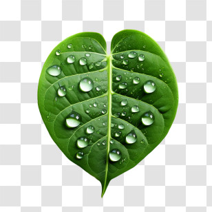 Leaf
 - Green Leaf With Water Droplets Transparent PNG