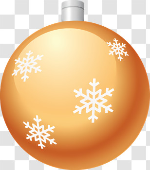 Christmas Ornament - Golden Christmas Ornament With Snowflake Design Transparent PNG