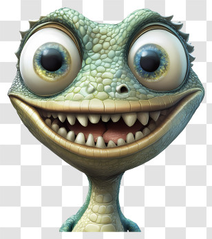 Quirky Lizard - Smiling Cartoon Lizard With Big Eyes Transparent PNG