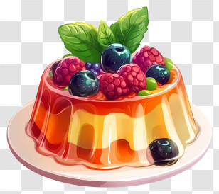 Gelatin Dessert - Colorful Fruit Jelly Dessert Transparent PNG