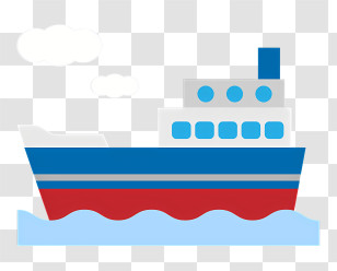 Icon - Blue And Red Ship Illustration Transparent PNG