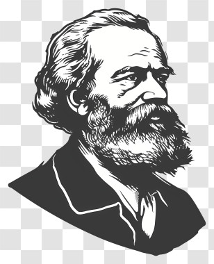 Karl Marx - Vintage Drawing Of A Bearded Man In Classic Style Transparent PNG
