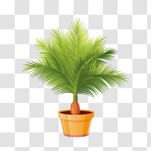 Palm Tree - Green Potted Plant Transparent PNG