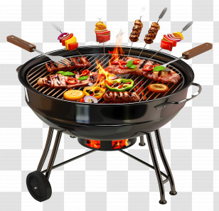 Barbecue Grill - Barbecue Grill With Food Transparent PNG