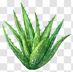 Aloe Vera - Illustration Of Aloe Vera Plant Leaves Transparent PNG
