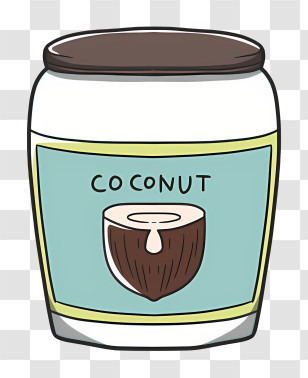 Icon - Coconut Jar With Cartoon Illustration Transparent PNG