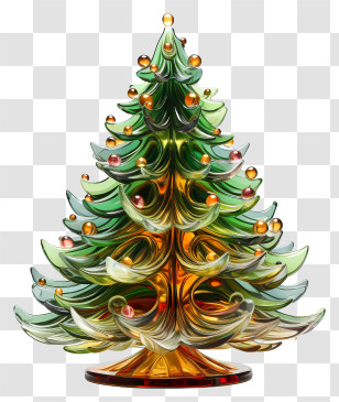 Christmas Tree - Elegant Glass Christmas Tree Ornament Transparent PNG