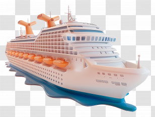 Cruise Ship Side View - Modern Luxury Cruise Ship On The Ocean Transparent PNG