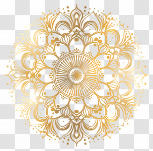 Gold Mandala Pattern - Golden Mandala Decorative Design Transparent PNG