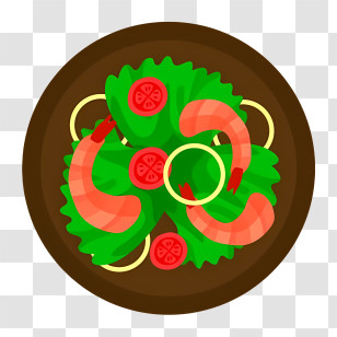 Thai Food - Fresh Shrimp Salad With Vegetables Transparent PNG