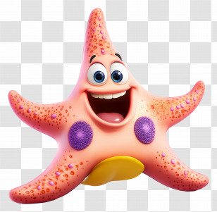 Starfish - Smiling Starfish Cartoon Character Transparent PNG