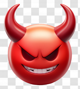 Emoji Devil - Red Devil Horned Emoji Transparent PNG