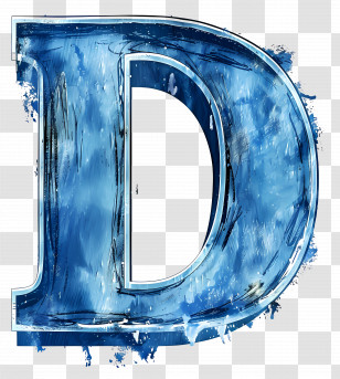 Letter D - Blue Artistic Letter D Transparent PNG