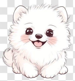 Fluffy Puppy - Cute Fluffy Dog Illustration Transparent PNG