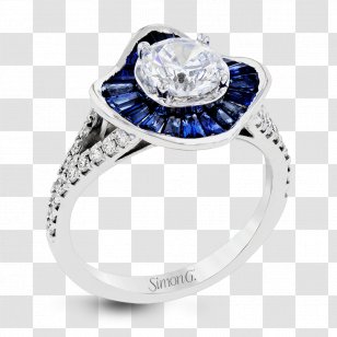 Engagement Ring Jewellery Gemstone Sapphire - Silver Transparent PNG