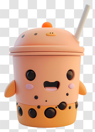 Boba Tea - Cute Boba Cup Character Transparent PNG