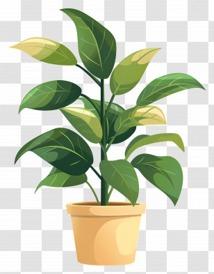 Plant In Pot - Potted Green Plant For Home Decor Transparent PNG