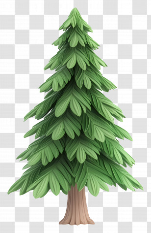 Cartoon Spruce Tree - Green Pine Tree Illustration Transparent PNG