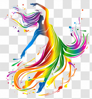Dancer - Colorful Dancing Silhouette Illustration Transparent PNG