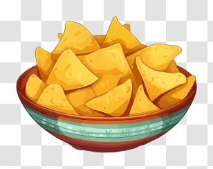 Taco - Bowl Of Nachos With A Decorative Bowl Transparent PNG
