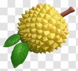 Isometric Durian - Yellow Durian Fruit Illustration Transparent PNG