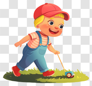 Boy With Toy Car - Child Playing With Toy On Grass Transparent PNG