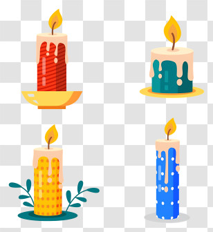 Colorful Candles - Beautiful Decorative Candles With Unique Designs Transparent PNG