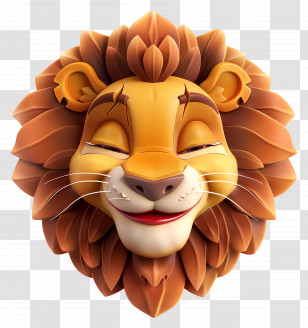 Cartoon Lion Face - Majestic Lion Face Illustration Transparent PNG