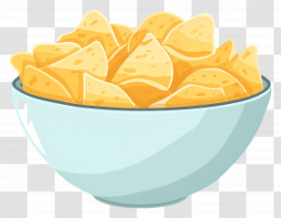 Bowl Of Chips - Bowl Of Crispy Chips Illustration Transparent PNG