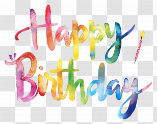 Happy Birthday - Vibrant Happy Birthday Text Design Transparent PNG