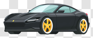 Black Sports Car - Sleek Black Sports Car Transparent PNG