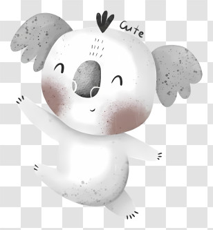 Koala Emoji - Cute Koala Cartoon Illustration Transparent PNG