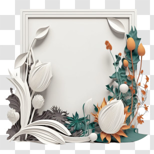Paper Frame - Intricate Paper Art Frame With Floral Design Transparent PNG