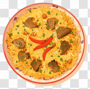 Pilaf - Plate Of Spicy Biryani Rice Transparent PNG