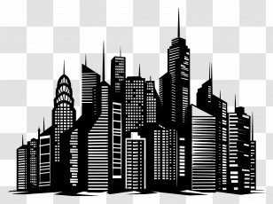 Cityscape Silhouette - Urban Cityscape Silhouette Art Transparent PNG